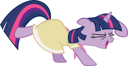 Size: 6817x3526 | Tagged: safe, artist:kirotalon, imported from derpibooru, twilight sparkle, pony, unicorn, season 2, sweet and elite, absurd resolution, birthday dress, clothes, dancing, do the sparkle, dress, eyes closed, female, floppy ears, happy, mare, oh yeah, open mouth, open smile, simple background, smiling, solo, transparent background, unicorn twilight, vector