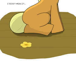 Size: 3145x2520 | Tagged: safe, artist:cyanrobo, imported from derpibooru, applejack, earth pony, pony, female, filly, filly applejack, flower, foal, implied pear butter, sitting, solo, younger