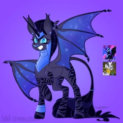 Size: 1500x1500 | Tagged: safe, artist:petaltheartist, imported from derpibooru, nightmare moon, zecora, alicorn, zebra, friendship is magic, commission, female, fusion, wings