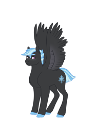 Size: 1104x1479 | Tagged: safe, artist:celeriven, imported from derpibooru, oc, oc only, oc:snow storm, pegasus, pony, male, offspring, parent:cloudchaser, parent:thunderlane, parents:thunderchaser, pegasus oc, simple background, solo, stallion, white background