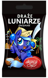 Size: 625x1000 | Tagged: safe, artist:anibaruthecat, edit, imported from derpibooru, princess luna, alicorn, pony, candies, cap, cartographer's cap, coconut, female, filly, food, happy, hat, hoof shoes, open mouth, open smile, palm tree, peytral, pirate, polish, ponified, princess shoes, reference in the comments, rope, scimitar, ship, smiling, solo, spread wings, swinging, sword, translated in the description, tree, weapon, wings, woona, younger