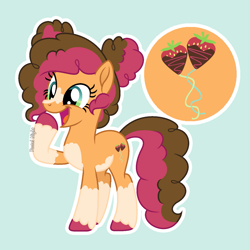 Size: 1465x1464 | Tagged: safe, artist:pastelnightyt, imported from derpibooru, oc, oc only, oc:strawberry chocolate, earth pony, pony, base used, earth pony oc, female, mare, offspring, parent:cheese sandwich, parent:pinkie pie, parents:cheesepie, solo, unshorn fetlocks