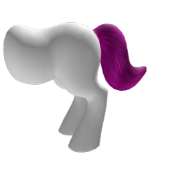 Size: 420x420 | Tagged: safe, artist:headpets, imported from derpibooru, pony, 3d, blank flank, half body, pink tail, roblox, simple background, solo, tail, transparent background, white body