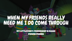 Size: 1920x1080 | Tagged: safe, edit, edited screencap, editor:quoterific, imported from derpibooru, screencap, applejack, fili-second, fluttershy, masked matter-horn, mistress marevelous, pinkie pie, radiance, rainbow dash, rarity, saddle rager, spike, twilight sparkle, zapp, alicorn, dragon, earth pony, pegasus, pony, unicorn, power ponies (episode), female, male, mane six, mare, power ponies, twilight sparkle (alicorn)