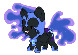 Size: 7016x4961 | Tagged: safe, artist:cutepencilcase, imported from derpibooru, nightmare moon, alicorn, pony, chibi, simple background, solo, transparent background