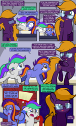 Size: 1920x3168 | Tagged: safe, artist:alexdti, imported from derpibooru, oc, oc only, oc:bright comet, oc:purple creativity, oc:violet moonlight, pegasus, pony, unicorn, comic:quest for friendship, begging, bowl, bracelet, broom, brother and sister, cereal, clothes, colt, comic, dialogue, ears back, eyebrows, eyes closed, female, filly, foal, folded wings, food, glasses, high res, hooves, horn, jewelry, lidded eyes, looking at each other, looking at someone, male, mare, mother and child, mother and daughter, mother and son, narrowed eyes, open mouth, pegasus oc, pinpoint eyes, ponytail, raised eyebrow, raised hoof, siblings, speech bubble, twins, two toned mane, unicorn oc, wall of tags, wings