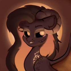 Size: 2048x2048 | Tagged: safe, artist:pollynia, imported from derpibooru, oc, oc only, alicorn, pony, art trade, female, glowing, glowing eyes, horns, mare, solo
