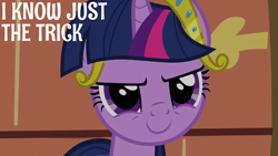 Size: 1920x1080 | Tagged: safe, edit, edited screencap, editor:quoterific, imported from derpibooru, screencap, twilight sparkle, pony, unicorn, keep calm and flutter on, adorabolical, big crown thingy, crown, cute, element of magic, female, jewelry, mare, regalia, smiling, smug, smug smile, smuglight sparkle, solo, twiabetes, unicorn twilight