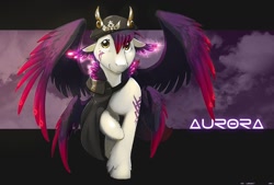 Size: 1087x735 | Tagged: safe, artist:legacy, imported from derpibooru, oc, oc only, pegasus, pony, cape, clothes, double wings, front view, hat, looking at you, multiple wings, raised hoof, solo, spread wings, text, wings
