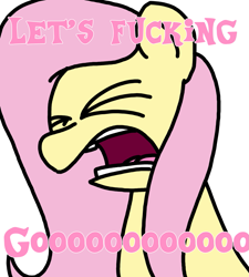 Size: 1275x1414 | Tagged: safe, artist:professorventurer, imported from derpibooru, fluttershy, pony, eyes closed, meme, open mouth, ponified meme, screaming, swearyshy, vulgar