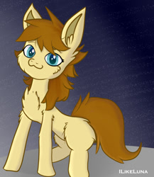 Size: 652x751 | Tagged: safe, artist:ilikeluna, imported from derpibooru, oc, oc only, earth pony, pony, :3, cheek fluff, chest fluff, fluffy, solo