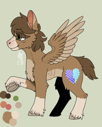 Size: 1200x1500 | Tagged: safe, artist:cackling-beast, imported from derpibooru, oc, oc:daydream, pegasus, pony, bags under eyes, brown coat, brown mane, cheek fluff, chest fluff, colored wings, eye clipping through hair, eyebrows, eyebrows visible through hair, green eyes, link in description, looking forward, male, ponysona, raised hoof, reference sheet, ribs, short tail, skinny, smiling, solo, spread wings, stallion, tail, tan coat, thin, trans male, transgender, two toned coat, two toned wings, underhoof, unshorn fetlocks, watermark, wings