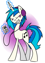 Size: 688x964 | Tagged: safe, artist:cuttycommando, imported from derpibooru, dj pon-3, vinyl scratch, pony, magic, solo, walkman