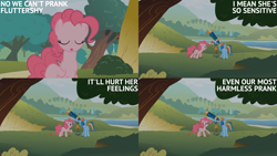 Size: 4400x2475 | Tagged: safe, edit, edited screencap, editor:quoterific, imported from derpibooru, screencap, pinkie pie, rainbow dash, earth pony, pegasus, pony, griffon the brush off, duo, duo female, female, implied fluttershy, telescope