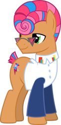 Size: 3000x6099 | Tagged: safe, artist:starryshineviolet, imported from derpibooru, starstreak, earth pony, pony, honest apple, clothes, g4, glasses, high res, male, simple background, solo, stallion, transparent background, vector
