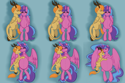 Size: 11986x8000 | Tagged: safe, artist:chelseawest, imported from derpibooru, oc, oc:chaos control, oc:melody aurora, alicorn, hybrid, age progression, alicorn oc, belly, belly button, big belly, female, holding hooves, hoof on belly, horn, hug, huge belly, husband and wife, hyper, hyper belly, hyper pregnancy, icosuplets, impossibly large belly, interspecies offspring, linea nigra, male, multiple pregnancy, nuzzling, oc x oc, offspring, offspring shipping, offspring's offspring, parent:discord, parent:flash sentry, parent:fluttershy, parent:oc:chaos control, parent:oc:melody aurora, parent:twilight sparkle, parents:discoshy, parents:flashlight, parents:oc x oc, paw on belly, pregnant, progression, quadruplets, quintuplets, shipping, siblings, snuggling, triplets, twins, vigintuplets, winghug, wings