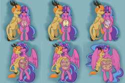 Size: 12003x8000 | Tagged: safe, alternate version, artist:chelseawest, imported from derpibooru, oc, oc:chaos control, oc:melody aurora, alicorn, hybrid, age progression, alicorn oc, belly, belly button, big belly, female, holding hooves, hoof on belly, horn, hug, huge belly, husband and wife, hyper, hyper belly, hyper pregnancy, icosuplets, impossibly large belly, interspecies offspring, linea nigra, male, multiple pregnancy, nuzzling, oc x oc, offspring, offspring shipping, offspring's offspring, parent:discord, parent:flash sentry, parent:fluttershy, parent:oc:chaos control, parent:oc:melody aurora, parent:twilight sparkle, parents:discoshy, parents:flashlight, parents:oc x oc, paw on belly, pregnant, progression, quadruplets, quintuplets, shipping, siblings, snuggling, triplets, twins, vigintuplets, winghug, wings, x-ray