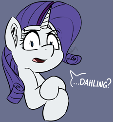 Size: 725x780 | Tagged: safe, artist:pinkberry, imported from derpibooru, rarity, pony, unicorn, blue background, bust, colored sketch, darling, dialogue, doodle, pinpoint eyes, shocked, shocked expression, shocked eyes, simple background, sketch, solo, speech bubble, talking, talking to viewer