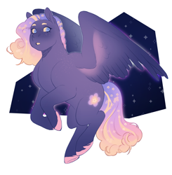 Size: 1748x1781 | Tagged: safe, artist:celeriven, imported from derpibooru, oc, oc only, pegasus, pony, female, magical lesbian spawn, mare, offspring, parent:fluttershy, parent:princess luna, parents:lunashy, simple background, solo, white background