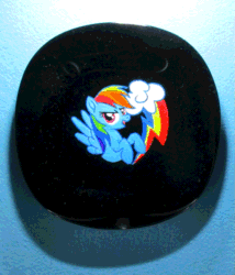 Size: 879x1028 | Tagged: safe, artist:malte279, imported from derpibooru, rainbow dash, pegasus, animated, craft, making of, plate, porcelain, porcelain painting