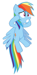 Size: 973x1950 | Tagged: safe, artist:benpictures1, imported from ponybooru, rainbow dash, pegasus, pony, power ponies (episode), cute, dashabetes, female, gritted teeth, inkscape, mare, scared, simple background, solo, transparent background, vector