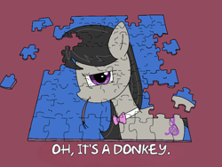 Size: 640x480 | Tagged: safe, artist:omelettepony, octavia melody, pony, drawthread, female, jigsaw, jigsaw puzzle, mare, octavia is not amused, ponified, puzzle, solo, unamused