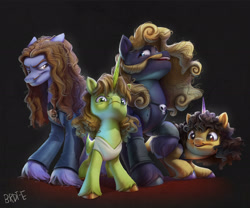 Size: 2048x1706 | Tagged: safe, artist:brdte, imported from derpibooru, alicorn, earth pony, pegasus, pony, unicorn, cliff burton, g5, james hetfield, kirk hammett, lars ulrich, male, metallica, ponified, stallion