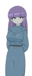 Size: 1246x2879 | Tagged: safe, artist:batipin, imported from derpibooru, part of a set, maud pie, human, equestria girls, breasts, busty maud pie, female, hands behind back, simple background, solo, transparent background