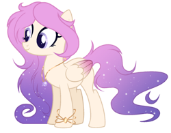 Size: 1024x798 | Tagged: safe, artist:existencecosmos188, imported from derpibooru, oc, oc only, pegasus, pony, ethereal mane, eyelashes, female, jewelry, magical lesbian spawn, mare, necklace, offspring, parent:fluttershy, parent:princess celestia, parents:flutterlestia, pegasus oc, simple background, solo, starry mane, transparent background, wings