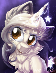 Size: 1000x1294 | Tagged: safe, artist:mychelle, imported from derpibooru, oc, oc:moon pool, unicorn, bust, female, mare, portrait, solo