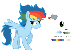 Size: 1280x913 | Tagged: safe, artist:stack-of-cookies, imported from derpibooru, oc, oc:chroma dash, pegasus, pony, male, offspring, parent:rainbow dash, parent:soarin', parents:soarindash, simple background, solo, stallion, transparent background