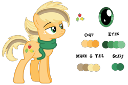 Size: 2425x1624 | Tagged: safe, artist:stack-of-cookies, imported from derpibooru, oc, oc:appletart, earth pony, pony, base used, clothes, male, offspring, parent:applejack, parent:caramel, parents:carajack, scarf, simple background, solo, stallion, transparent background