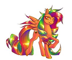 Size: 800x667 | Tagged: safe, imported from derpibooru, oc, oc only, oc:island dusk, pegasus, pony, amber eyes, colored hooves, curly hair, ear piercing, gold hooves, hooves, looking at you, multicolored hair, multiple piercings, piercing, raised hoof, shiny mane, simple background, smiling, smiling at you, solo, transparent background