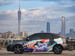 Size: 4000x3000 | Tagged: safe, artist:ask-colorsound, imported from derpibooru, rainbow dash, pegasus, pony, absurd resolution, backwards cutie mark, car, china, female, guangzhou, irl, mare, owner：rsauce, photo, ponies in real life