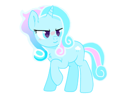 Size: 1890x1417 | Tagged: safe, imported from derpibooru, oc, oc only, oc:snowrainbow, pony, unicorn, derpibooru community collaboration, 2023 community collab, blushing, chest fluff, horn, raised hoof, simple background, solo, transparent background, unicorn oc