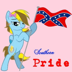 Size: 431x433 | Tagged: safe, artist:lucky bolt, oc, oc:lucky bolt, pegasus, pony, base, base used, bow, bowtie, confederate, confederate flag, cutie mark, female, flag, hair bow, mare, original character do not steal, politics, solo, standing