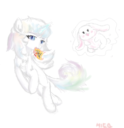 Size: 1916x1980 | Tagged: safe, imported from derpibooru, oc, oc only, rabbit, unicorn, animal, mane, simple background, solo, white background