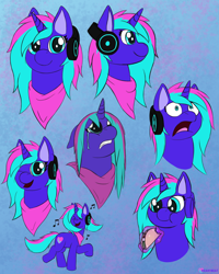 Size: 1600x2000 | Tagged: safe, artist:passionpanther, imported from derpibooru, oc, oc only, oc:heartbeat, pony, unicorn, dancing, expressions, facial expressions, food, headphones, sketch, sketch dump, taco