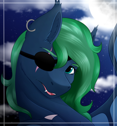 Size: 1866x2000 | Tagged: safe, artist:monsoonvisionz, imported from derpibooru, oc, oc only, bat pony, pony, bat pony oc, eyepatch, solo