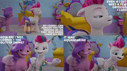 Size: 4400x2475 | Tagged: safe, edit, edited screencap, editor:quoterific, imported from derpibooru, screencap, pipp petals, zipp storm, pegasus, pony, spoiler:my little pony: make your mark, spoiler:my little pony: make your mark chapter 2, spoiler:myms01e07, adorapipp, adorazipp, cute, g5, hoof done it?, my little pony: make your mark, my little pony: make your mark chapter 2, royal sisters (g5), siblings, sisters