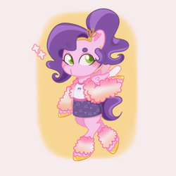 Size: 4000x4000 | Tagged: safe, artist:tokkii, imported from derpibooru, pipp petals, pegasus, pony, semi-anthro, adorapipp, clothes, cute, female, g5, jacket, jewelry, mare, pastel, skirt, smiling, solo, tiara