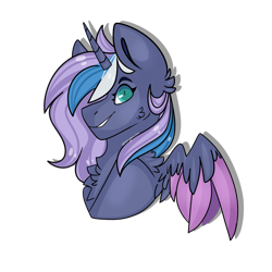 Size: 6000x6000 | Tagged: safe, artist:dejja-vu122, imported from derpibooru, oc, oc only, alicorn, pony, colored wings, female, mare, simple background, solo, transparent background, two toned wings, wings