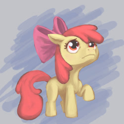 Size: 750x750 | Tagged: safe, artist:sakket, imported from derpibooru, apple bloom, earth pony, pony, female, filly, foal, frown, solo