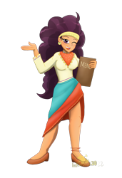 Size: 1399x2044 | Tagged: safe, artist:lordshrekzilla20, imported from derpibooru, saffron masala, human, equestria girls, clothes, equestria girls-ified, female, menu, simple background, skirt, solo, transparent background