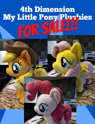 Size: 1545x2000 | Tagged: safe, imported from derpibooru, applejack, fluttershy, pinkie pie, ebay, plushie, sale