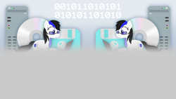 Size: 910x512 | Tagged: safe, artist:thread8, imported from derpibooru, oc, oc only, pegasus, pony, binary, cd, commission, computer, floppy disk, rolling sky