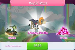 Size: 1267x858 | Tagged: safe, imported from derpibooru, cipactli, cranky doodle donkey, donkey, bowtie, bundle, bush, clothes, costs real money, english, flower, gameloft, gem, jack, male, mobile game, mud, my little pony: magic princess, numbers, official, sale, solo, solo focus, text, tuxedo, wedding suit, wig