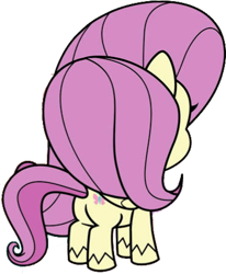 Size: 370x448 | Tagged: safe, artist:pascalmulokozi2, edit, edited screencap, imported from derpibooru, screencap, fluttershy, pegasus, pony, my little pony: pony life, background removed, butt, female, flutterbutt, g4.5, mare, not a vector, plot, simple background, transparent background