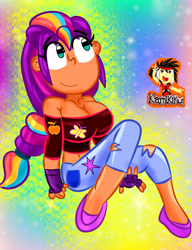 Size: 3000x3900 | Tagged: safe, artist:kamikiku, imported from derpibooru, sunny starscout, human, equestria girls, breasts, busty sunny starscout, cleavage, clothes, equestria girls-ified, female, g5, solo