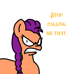 Size: 1275x1414 | Tagged: safe, artist:professorventurer, imported from derpibooru, sunny starscout, earth pony, pony, series:ask pippamena, angry, female, g5, gritted teeth, looking at you, mare, solo, sunny bunny, sunny starscout is not amused, teeth, unamused